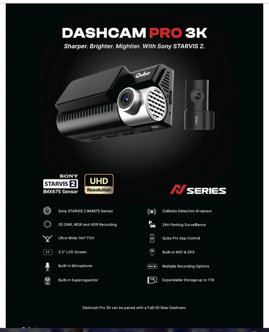 Qubo Dashcam Pro 3K