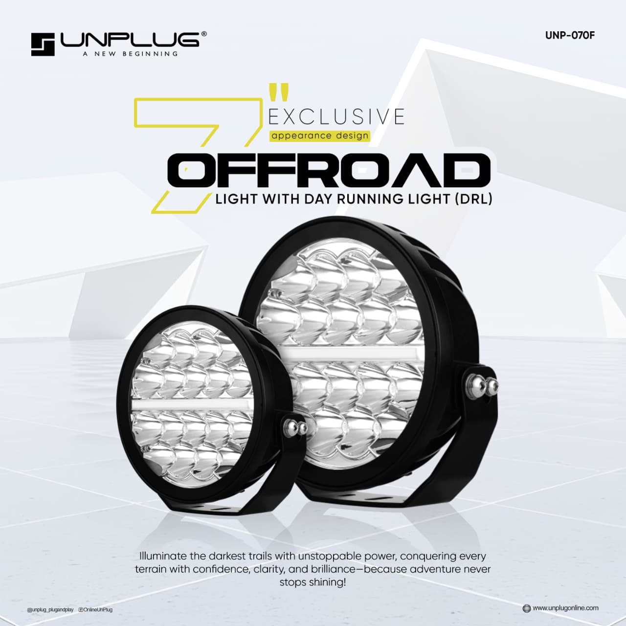 UNPLUG 7 inch Offroad Light with DRL